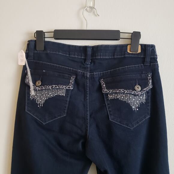 Jordache Women's Blue Denim Low-Rise Straight Leg Bootcut Jeans Size 8 - Picture 5 of 7